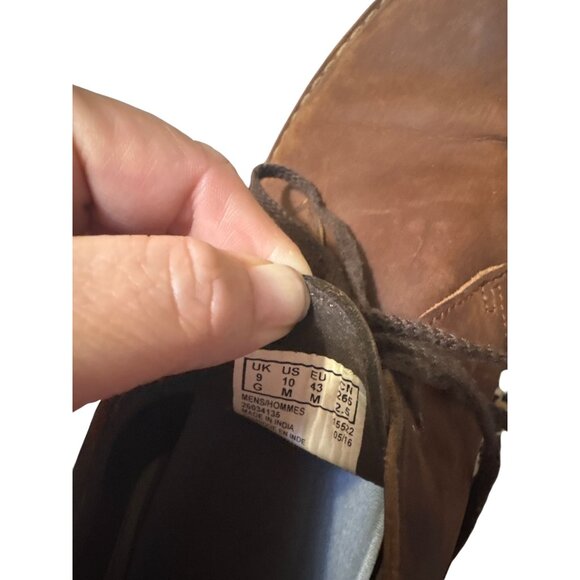 Clarks Mens 10 Dark Brown Leather‎ Desert Boots Lace-Up Casual Style main image 5